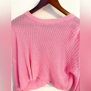Abound cropped pink sweater